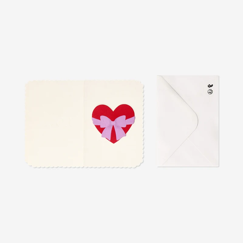 Valentine's card with red hearts