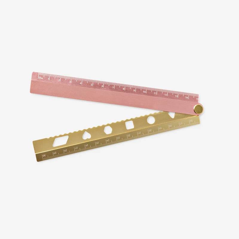 Rose foldable metal ruler