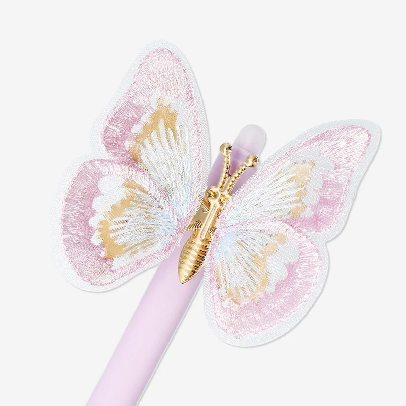 Pink erasable pen with butterfly