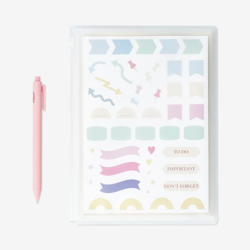 A5 hydrangea notebook with zip pocket