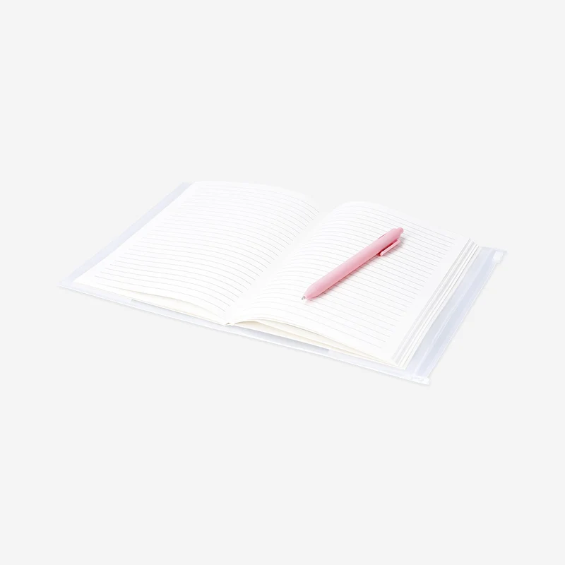 A5 hydrangea notebook with zip pocket