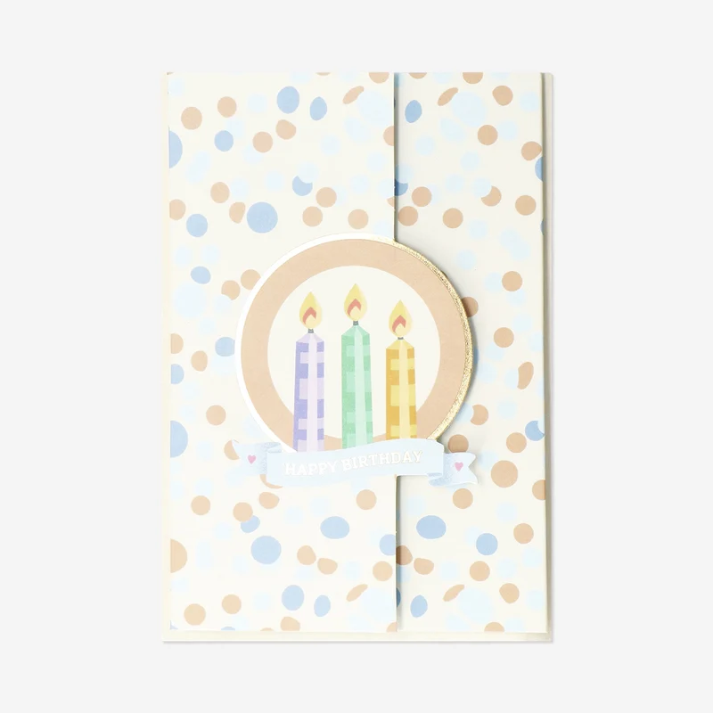 Birthday card with dots and candles