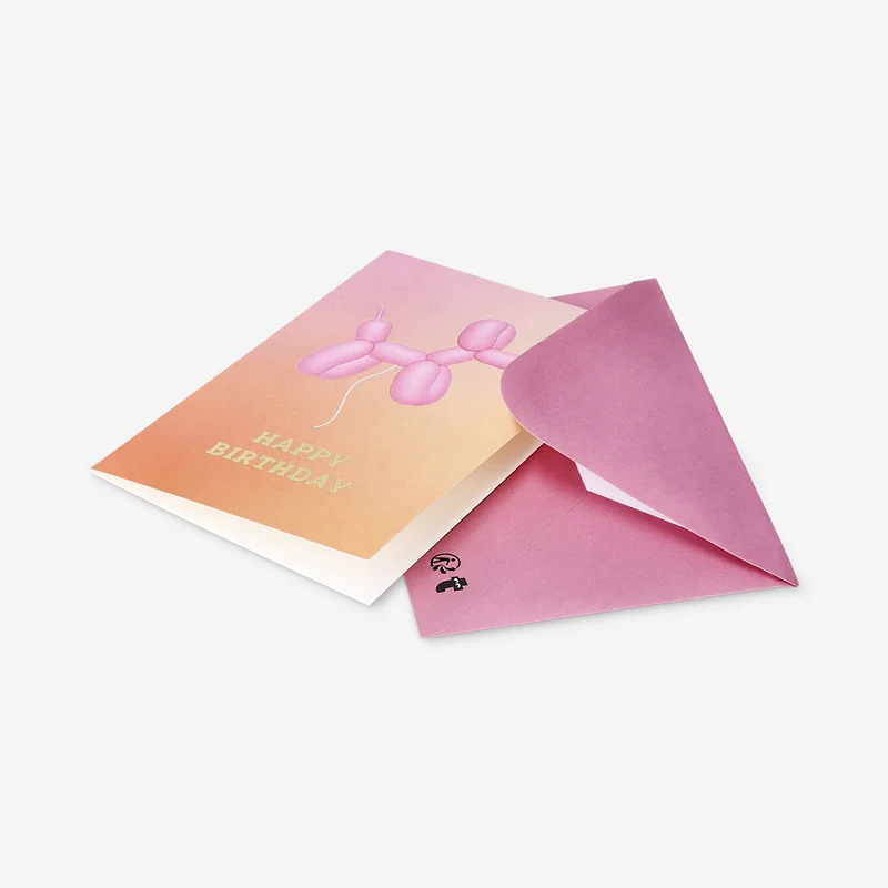 Birthday card with balloon dog