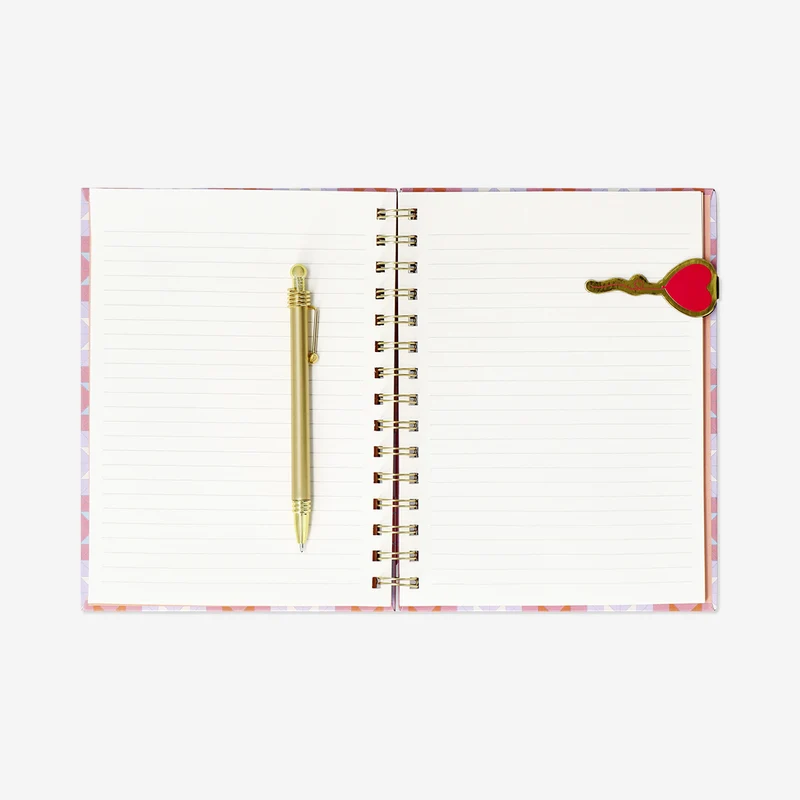 Notebook with pen and bookmark
