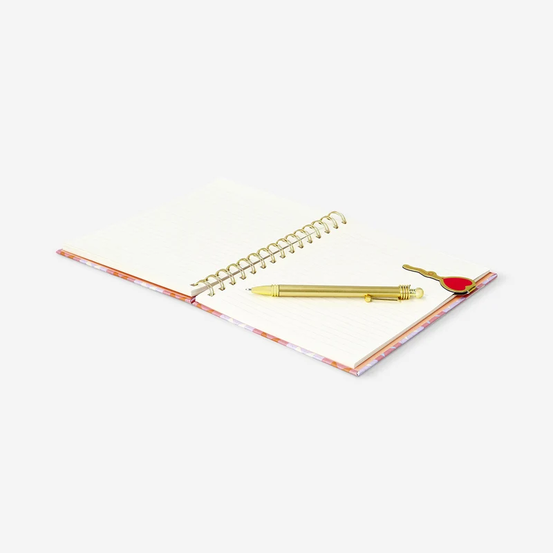 Notebook with pen and bookmark