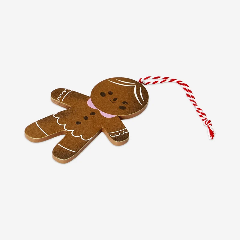 Hanging ornament - Wooden gingerbread man