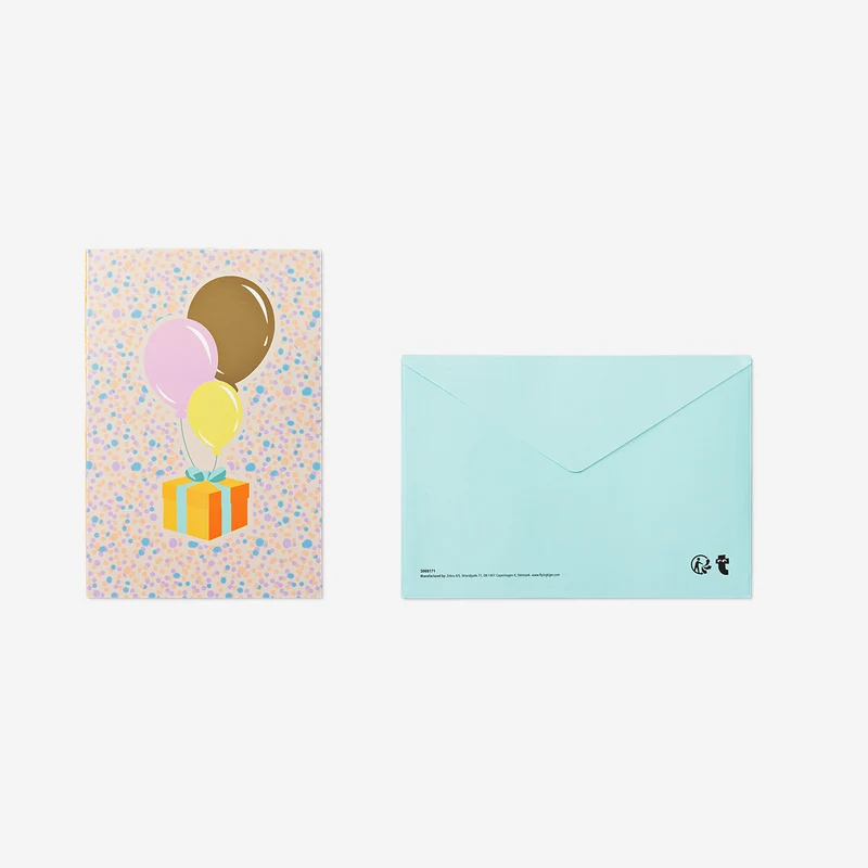 Birthday card with pop up balloons