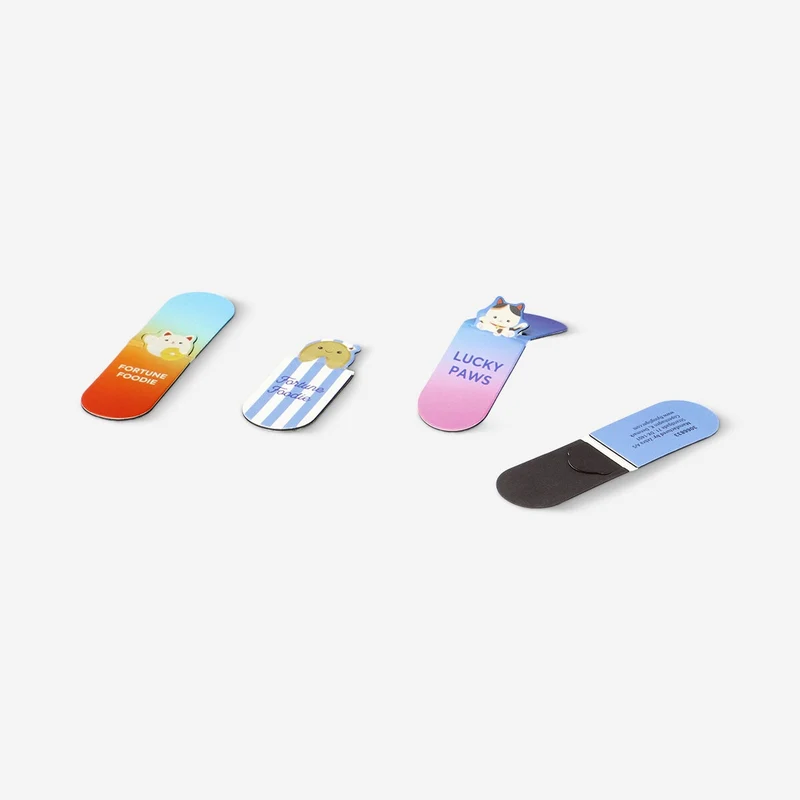 Magnetic bookmarks with Kawaii icons - 4 pcs