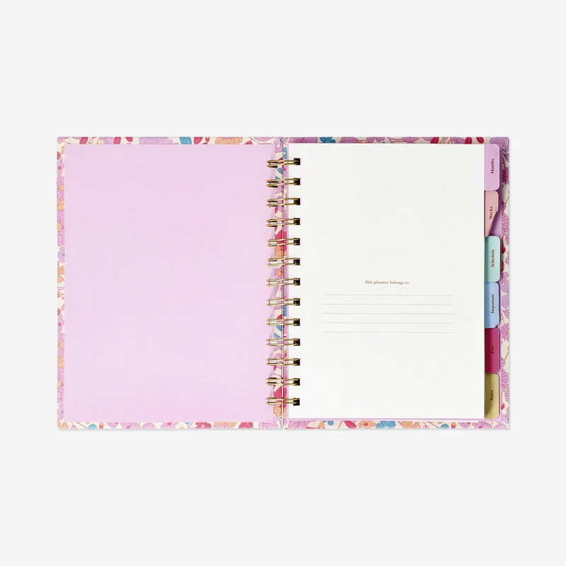 B6 floral weekly planner