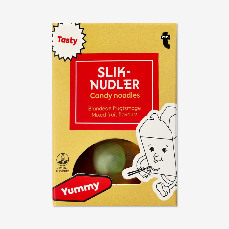 Instant noodle candy in takeaway box