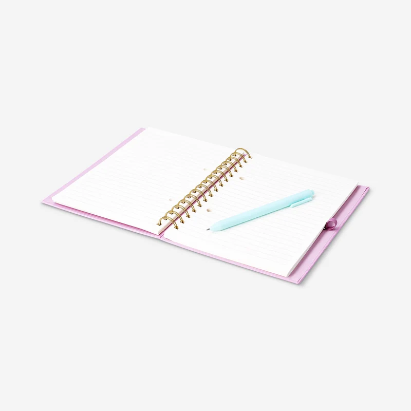 Pink butterfly notebook with pen and sticky memos