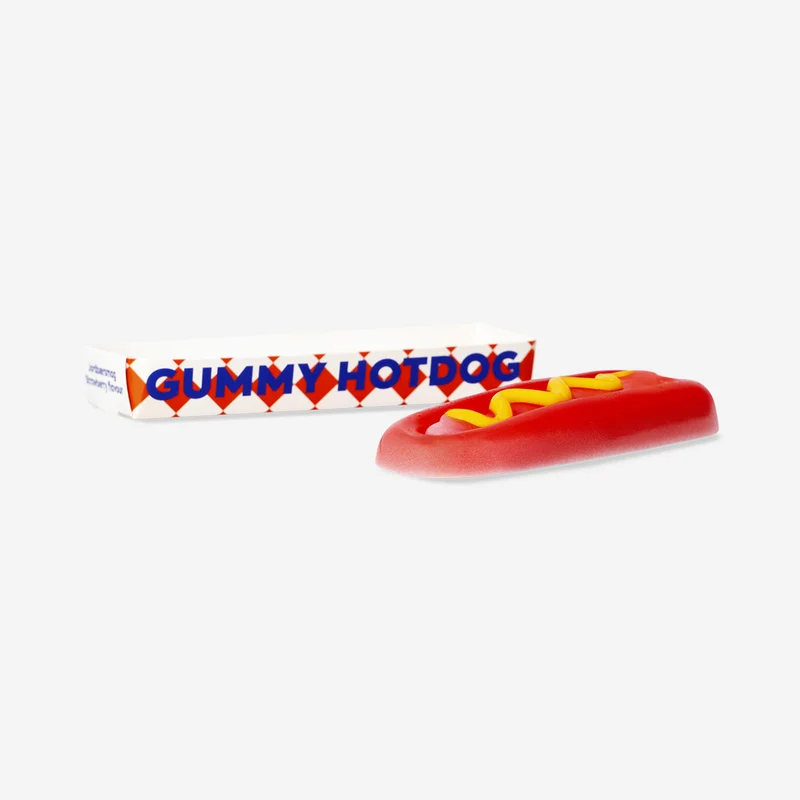 Marshmallow hot dog in box