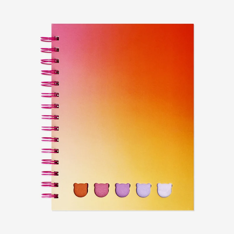 Gradient spiral notebook with pen