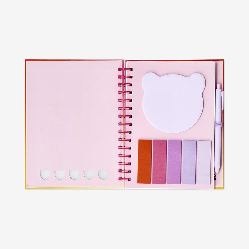Gradient spiral notebook with pen
