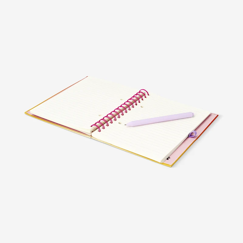 Gradient spiral notebook with pen