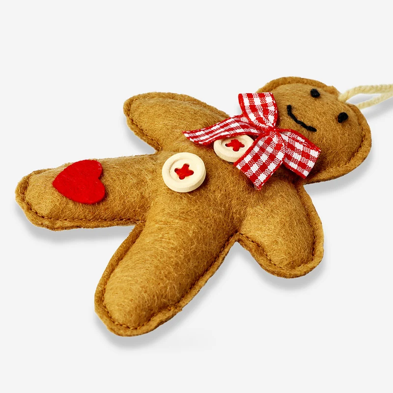 Felt gingerbread man ornament