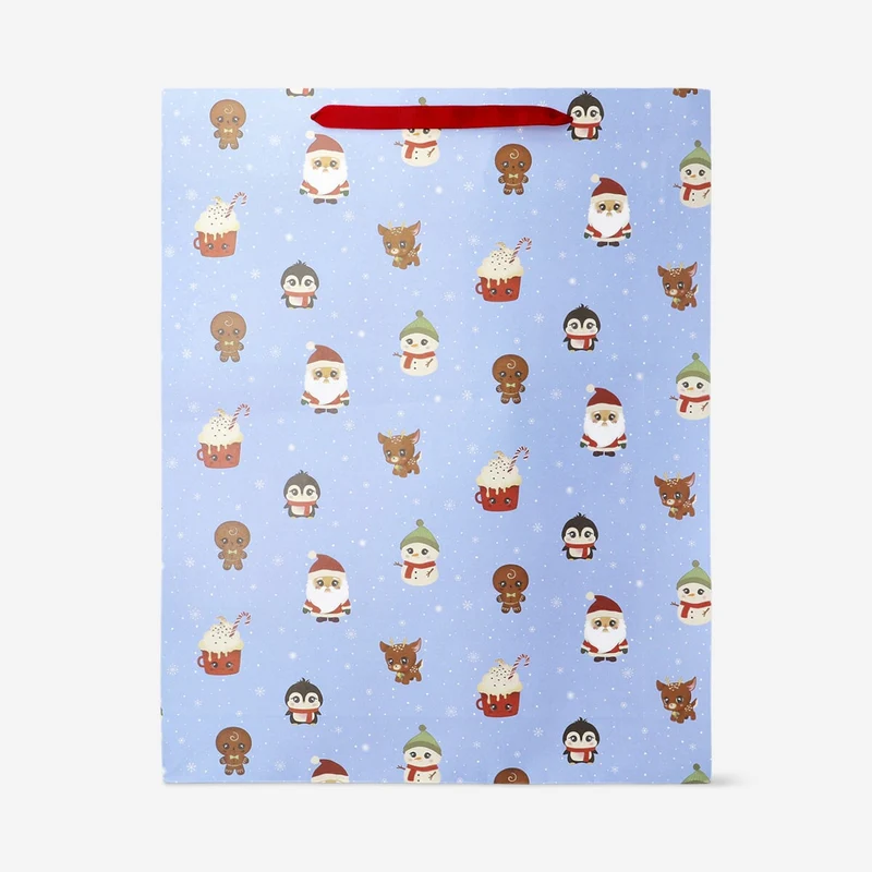 Gift bag with Christmas icons