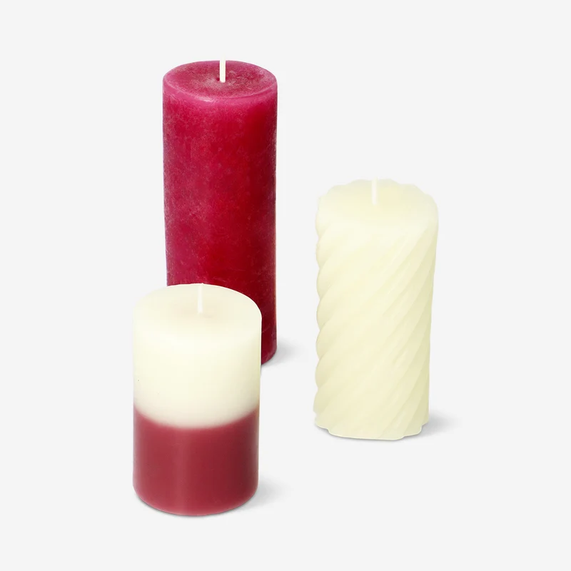 Red candle mix - 3 pcs
