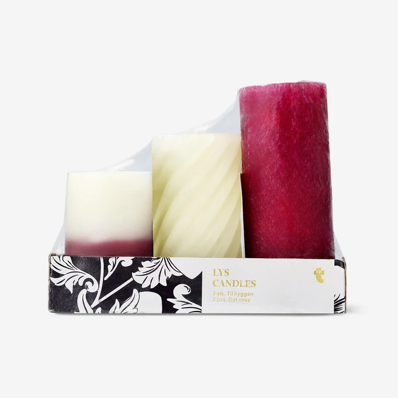 Red candle mix - 3 pcs