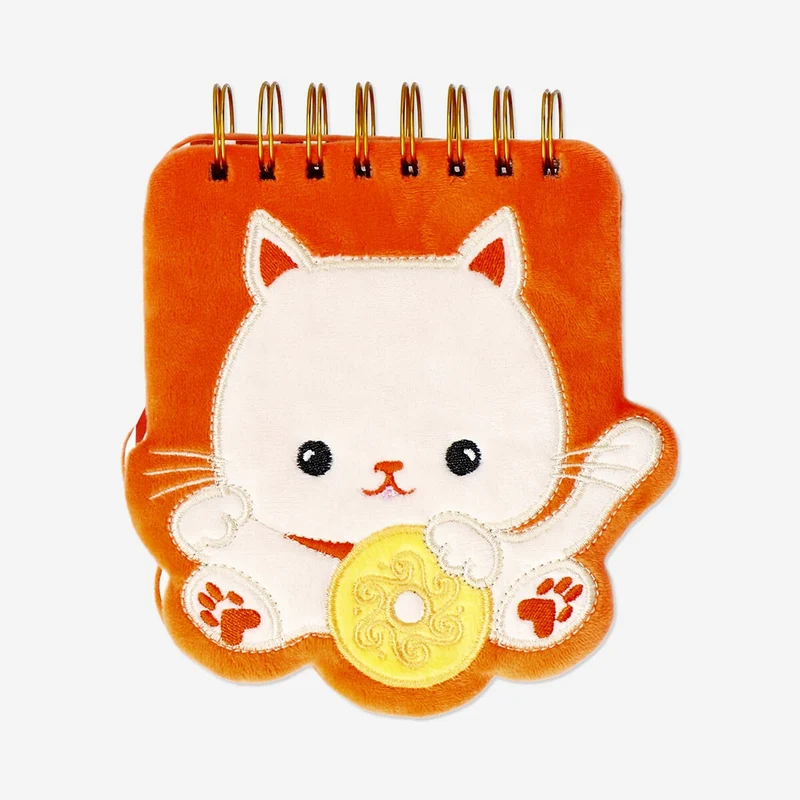 Notepad with fleece cat cover