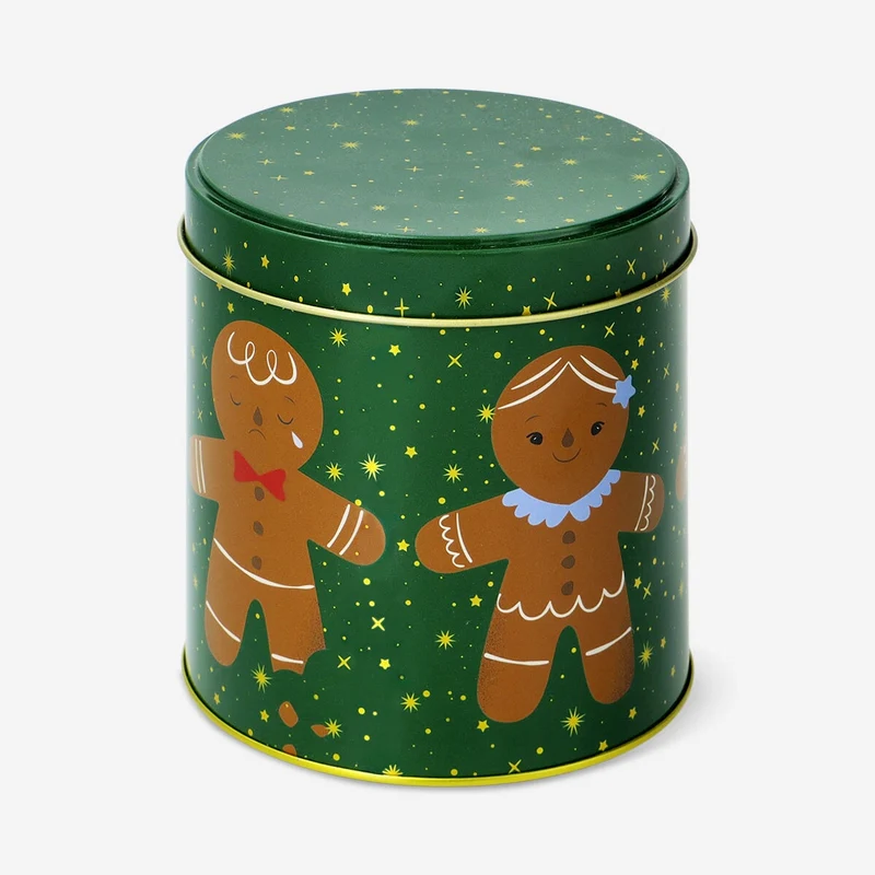 Cylindrical cake tin with gingerbread men - 12 cm
