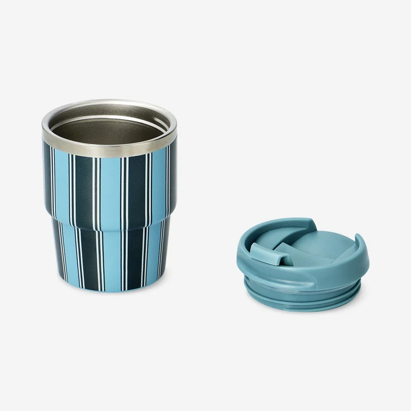 Travel mug with blue stripes - 150 ml