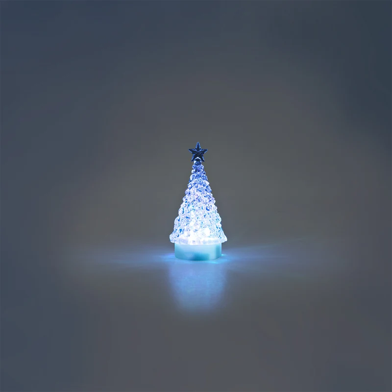 Swirling glitter Christmas tree - 12 cm