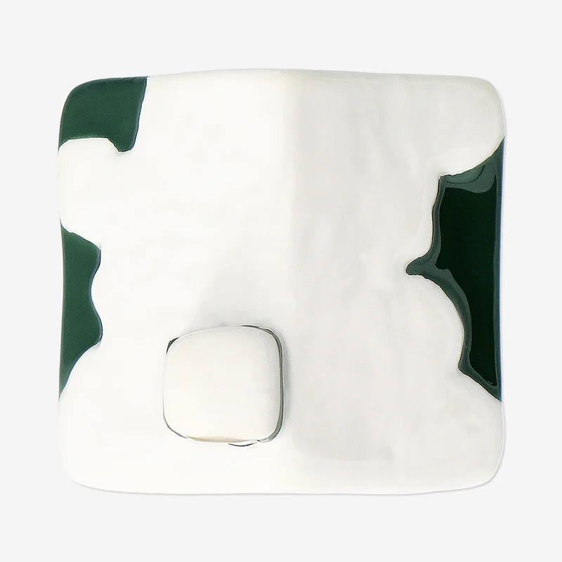 LED ceramic gingerbread house in green - 9 cm