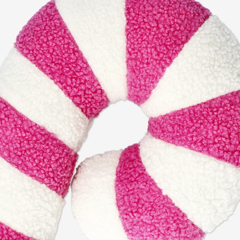 Pink candy cane cushion