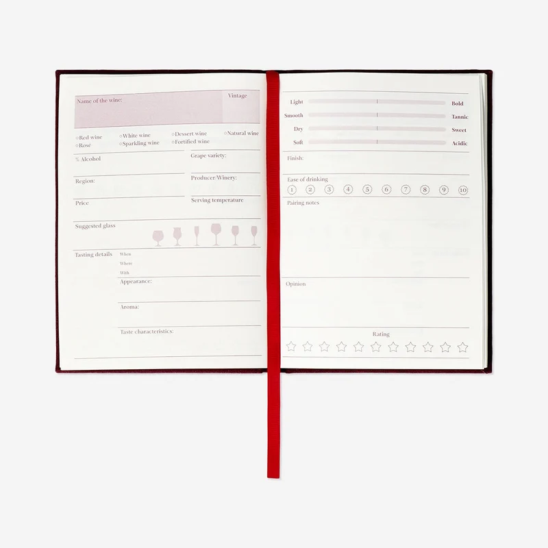 Wine tasting journal with linen cover