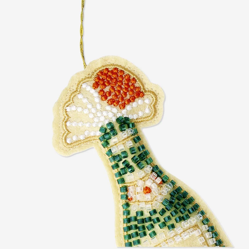 Hanging ornament - Champagne bottle with beads