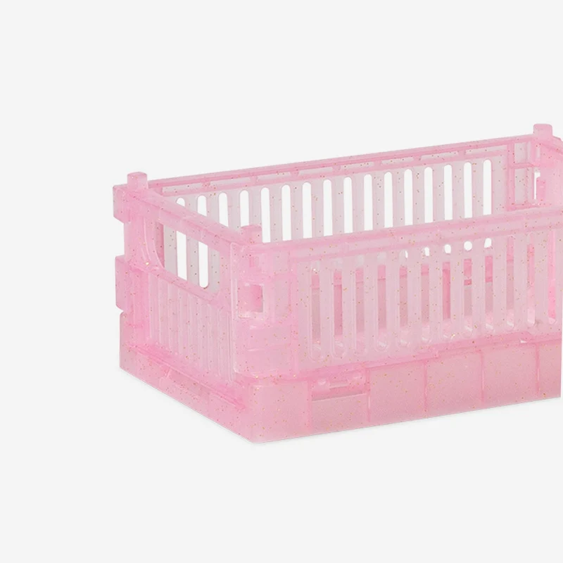 Green and pink collapsible storage boxes - 2 pcs
