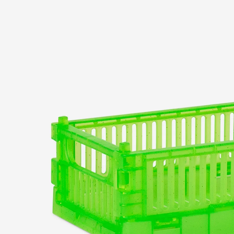 Green and pink collapsible storage boxes - 2 pcs