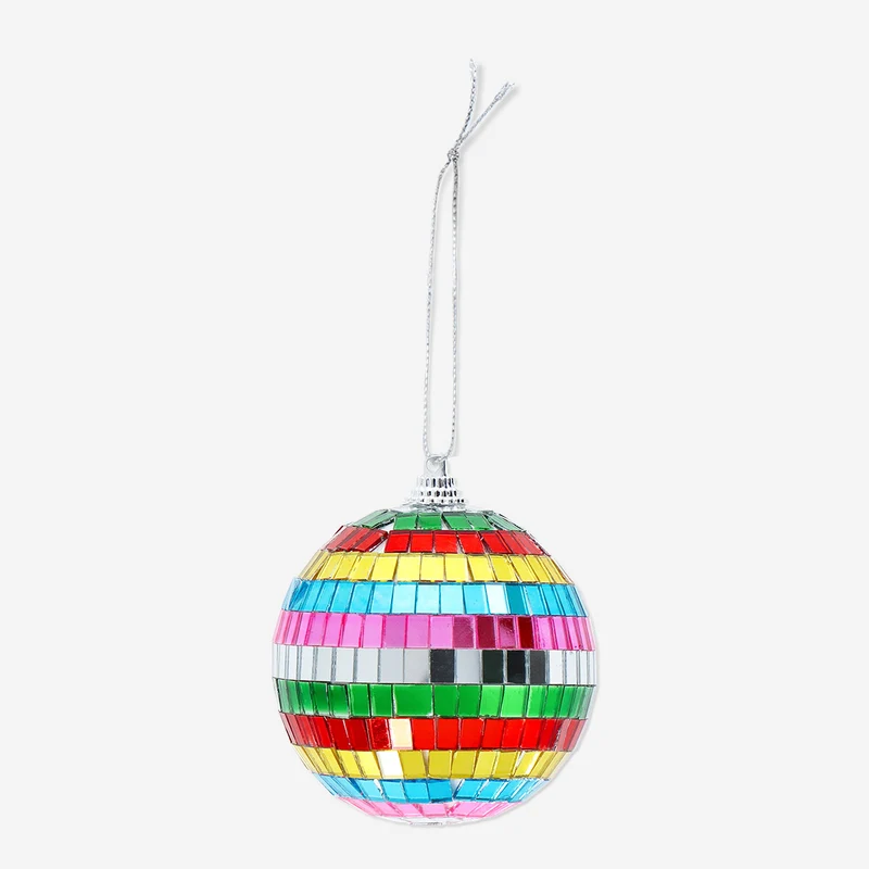 Christmas bauble - Multi coloured disco ball