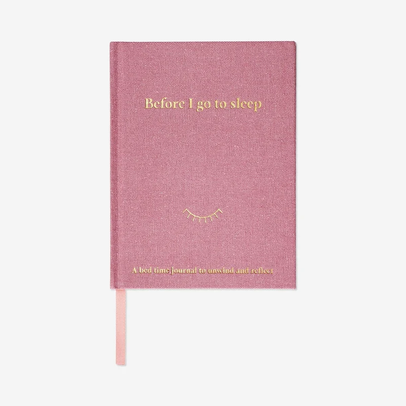 Bedtime diary with linen cover - English
