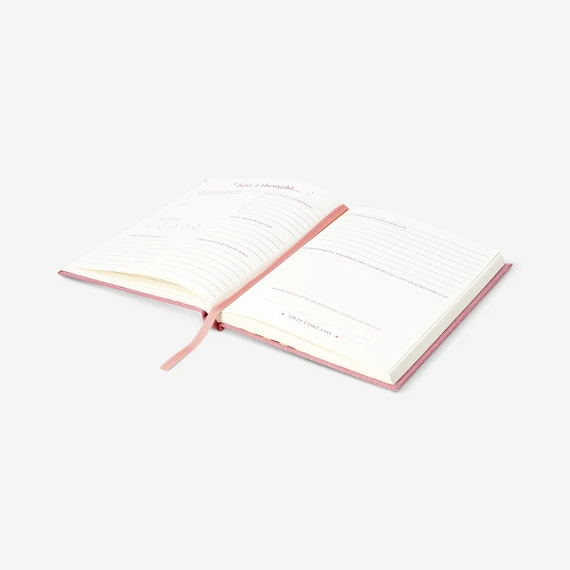 Bedtime diary with linen cover - English