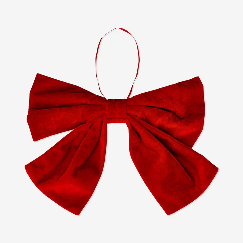 Decorative red bow for door - 30 cm