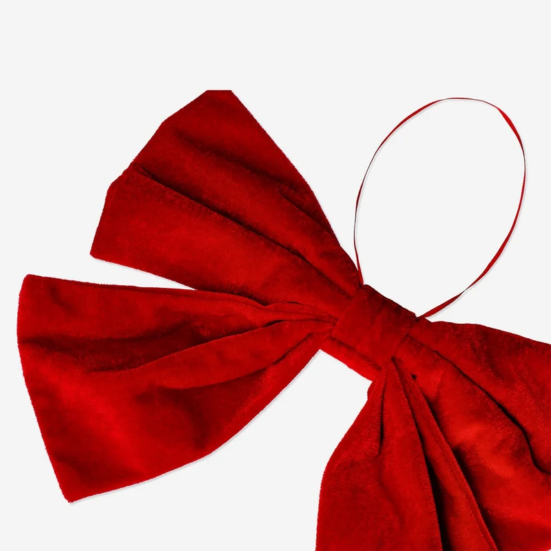 Decorative red bow for door - 30 cm