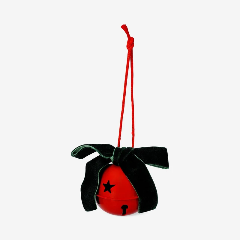 Small red bell with bow - 6 cm