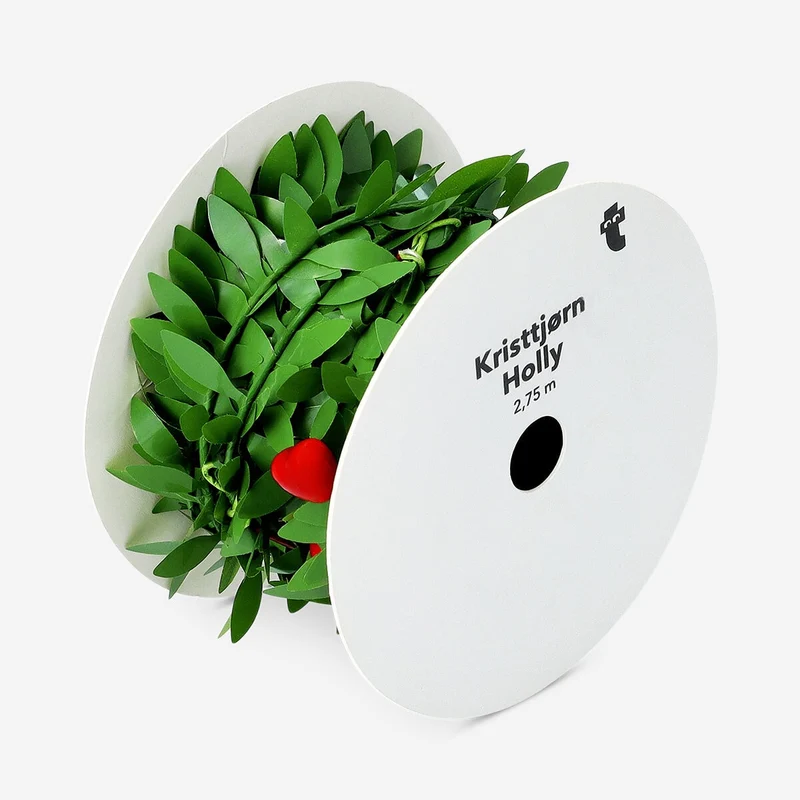 Holly garland ribbon - 3 m