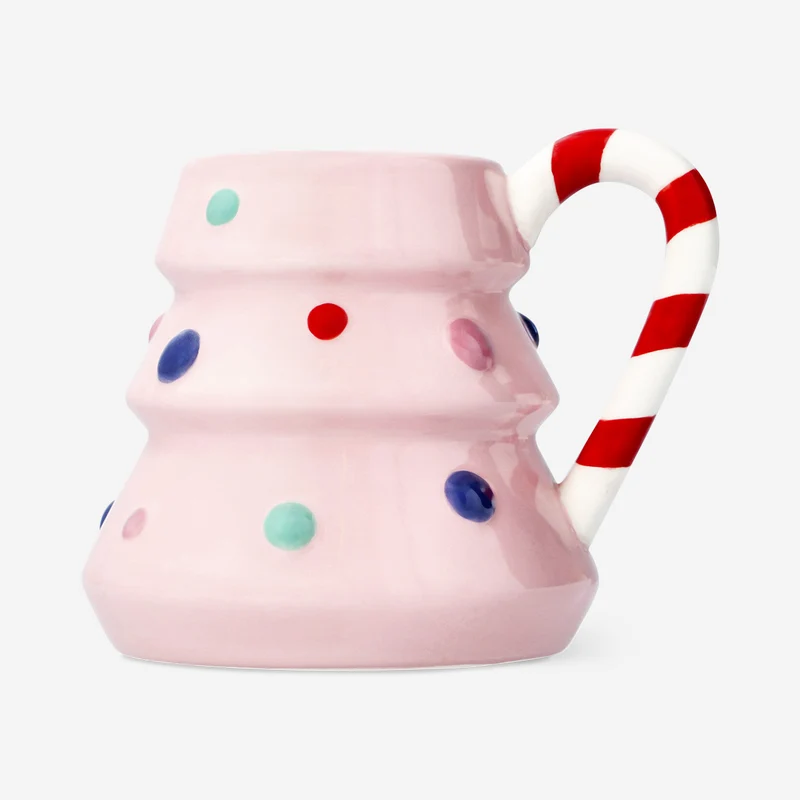 Pink Christmas tree mug - 440 ml