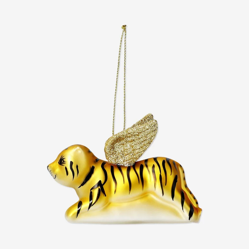 Christmas bauble - Gold flying tiger