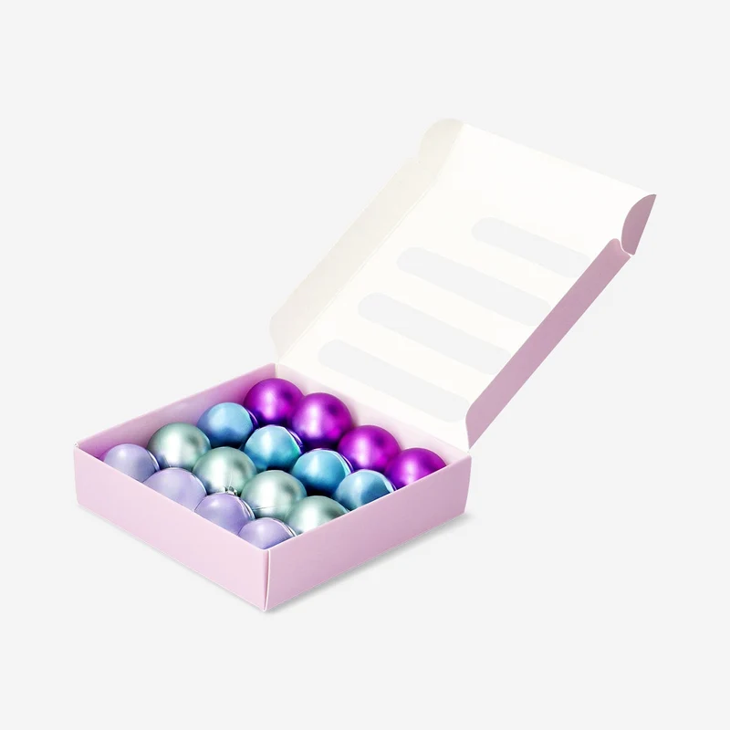 Small plastic baubles in pastel colours - 12 pcs