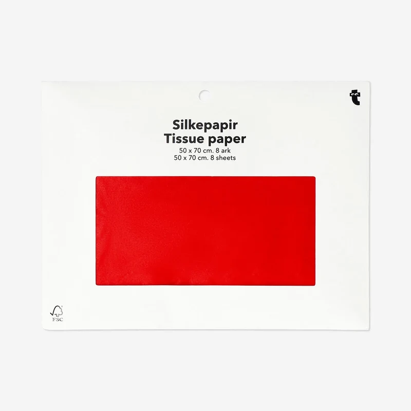 Red tissue paper - 8 pcs
