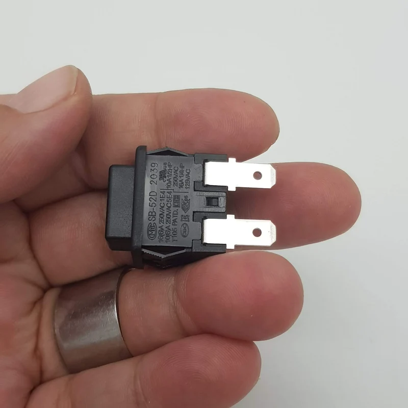 Pulsante push unipolare 20x13 nero 2 contatti con asole De Longhi
