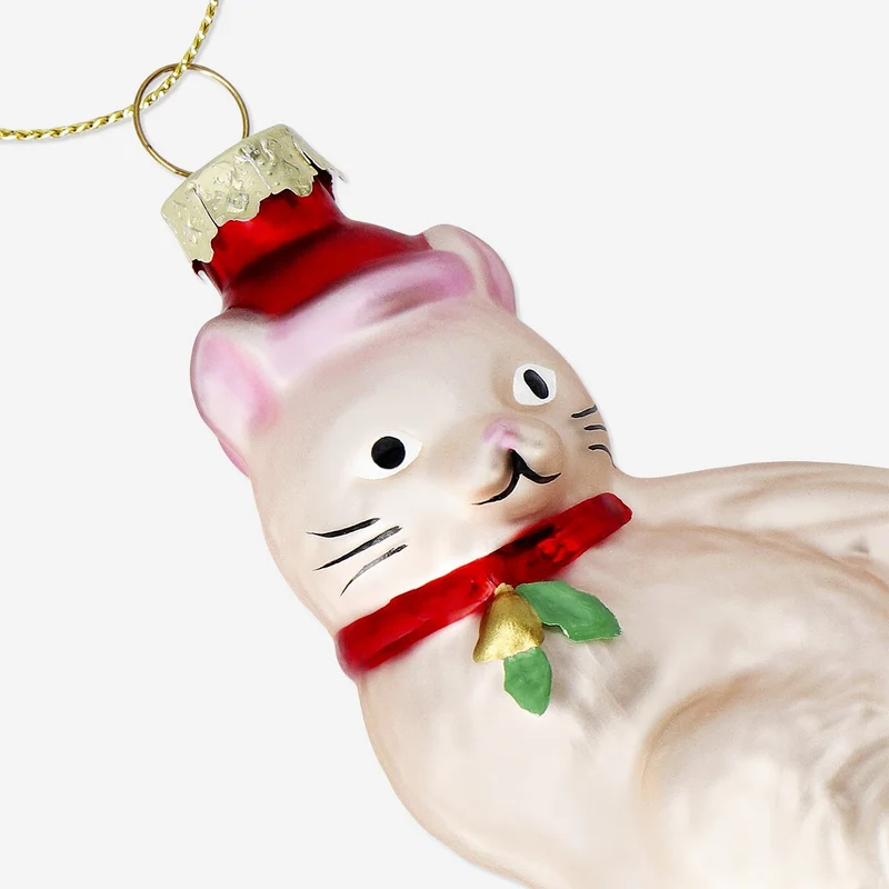 Christmas bauble - Cat with Santa hat