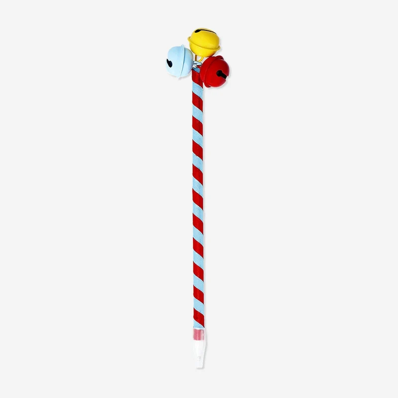 Striped ballpoint pen with bells - Black ink