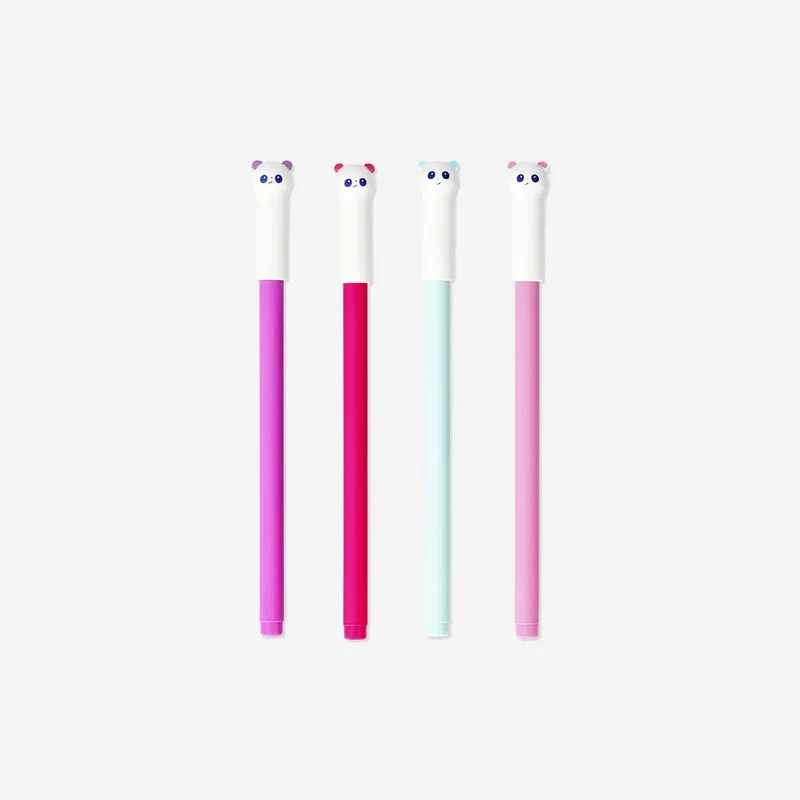 Glitter gel pens with pandas - 4 pcs