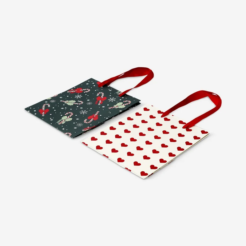 Set of gift bags with Christmas patterns - 4 pcs