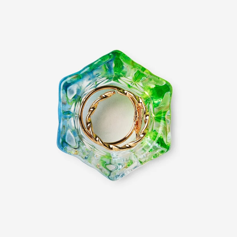 Mini green and blue rainbow jar - 4 cm